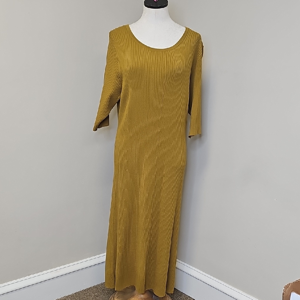 Daily Ritual Mustard Long Sleeve Dress
